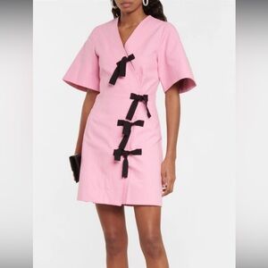 Ganni bow mini dress